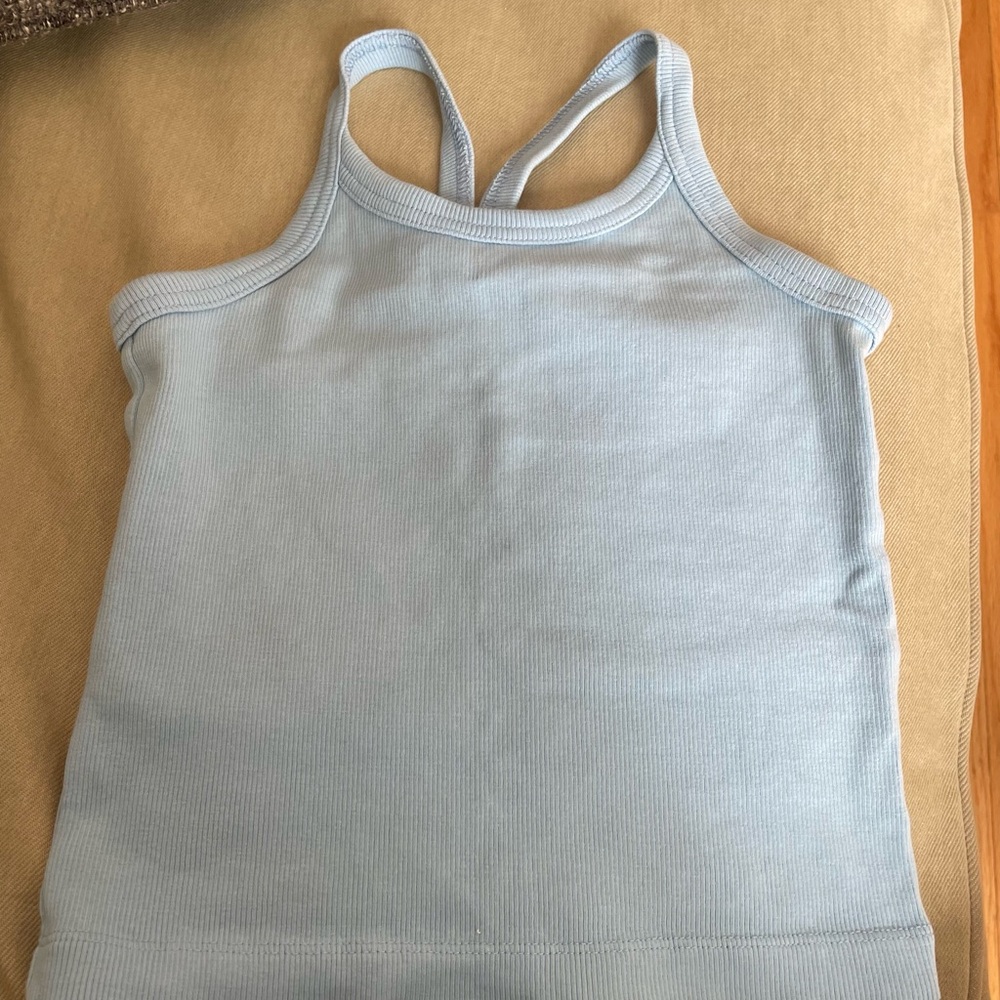 Zara Sky Blue Ribbed Top